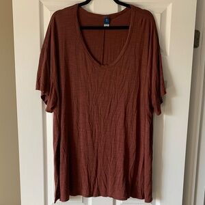 Old Navy Rust Short Sleeve V-Neck Top